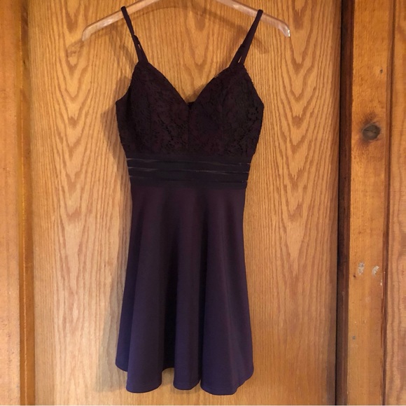 NWT Speechless Fit & Flare Party Dress Plum 0 - Picture 8 of 14